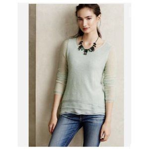 Knitted & Knotted • Anthro Irina Layered Pullover Sweater Alpaca Knit Top Mint S